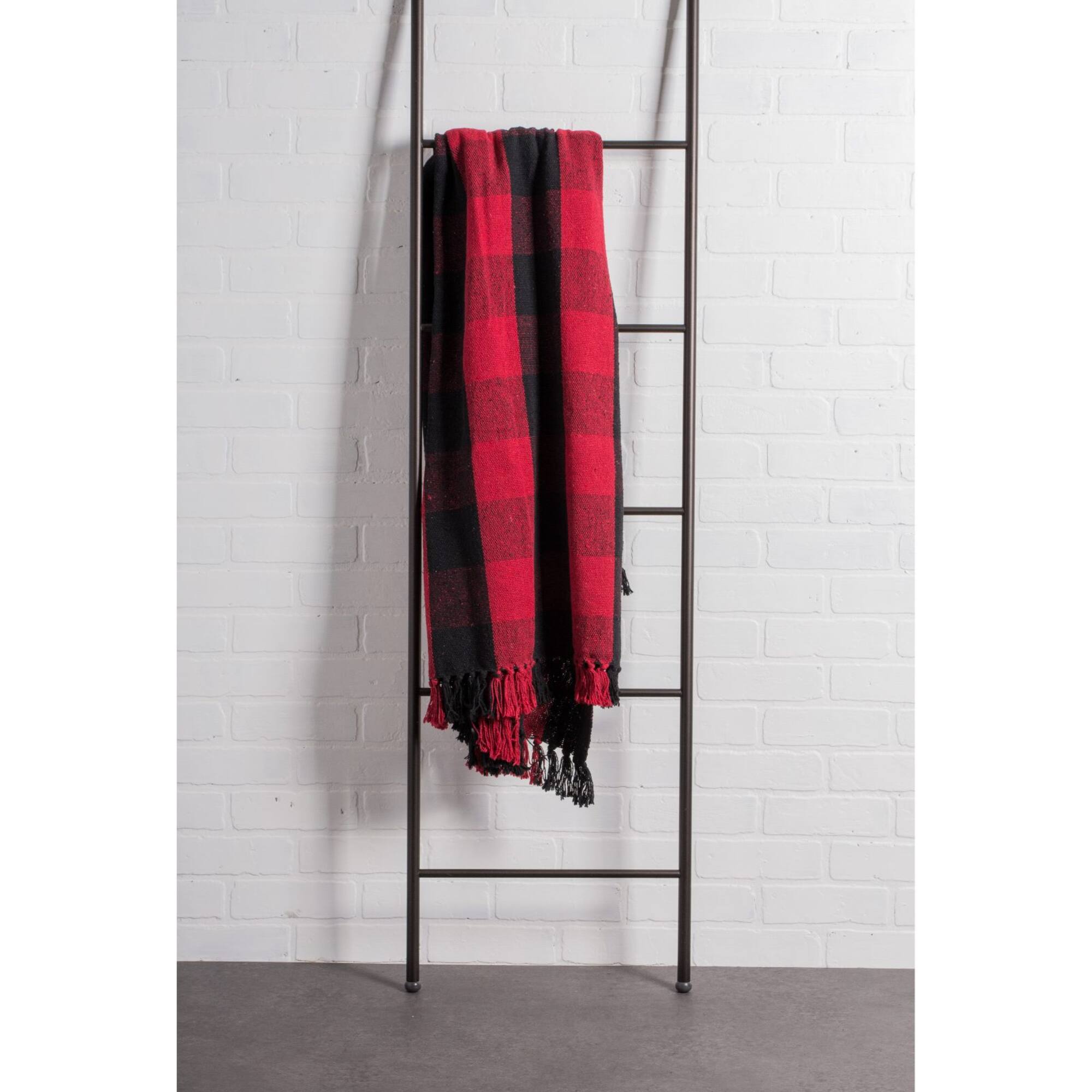 DII® Tango Red & Black Buffalo Check Throw